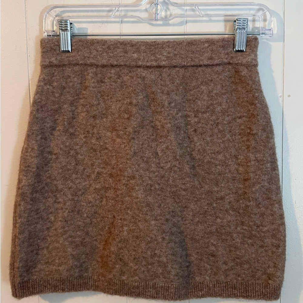 NWT Zara Oatmeal Wool Knit Sweater Skirt S Scandi Neutral Capsule Bodycon - Picture 4 of 10